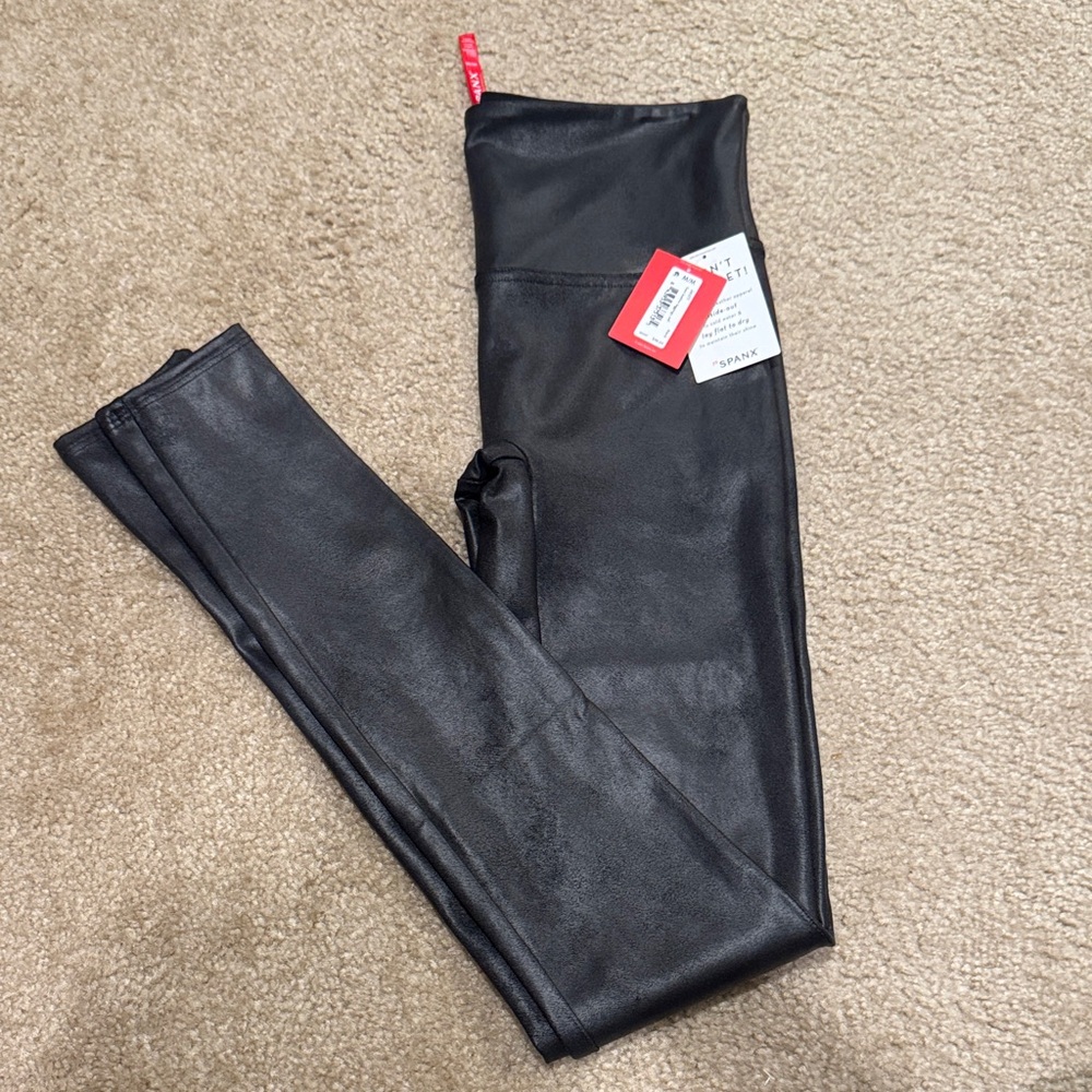 Spanx Black Faux Leather Leggings